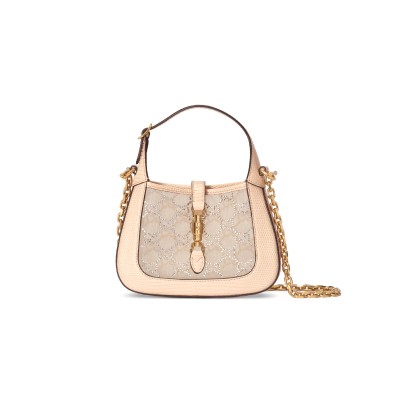 GUCCI JACKIE 1961 MINI CRYSTAL GG LIZARD BAG 677027 (19*13*3cm)